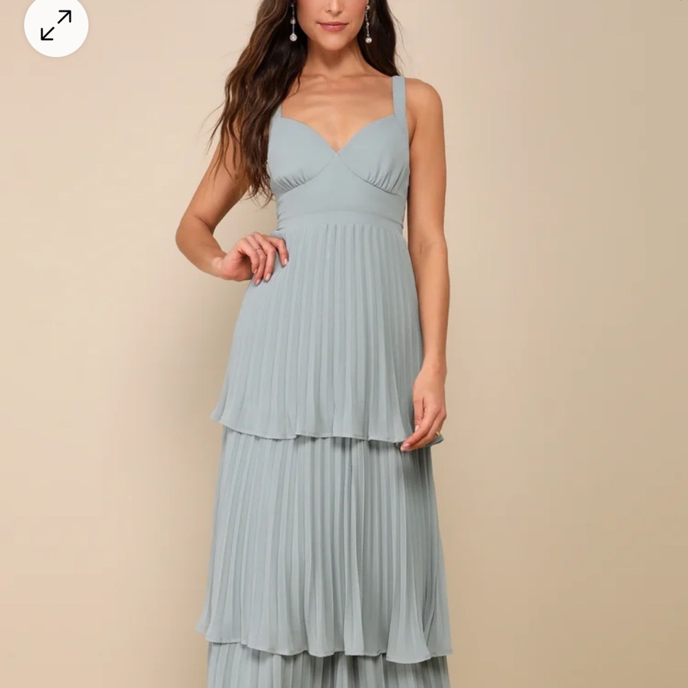Lulus Sage Green Tiered Dress NEVER WORN TAGS STILL ON